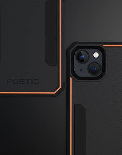 Case da série de neon poética projetada para iPhone 13 mini, camada dupla, resistente resistente, robusta e leve, case de proteção à prova de choque 2021 nova capa para iPhone 13 mini 5,4 polegadas, preto