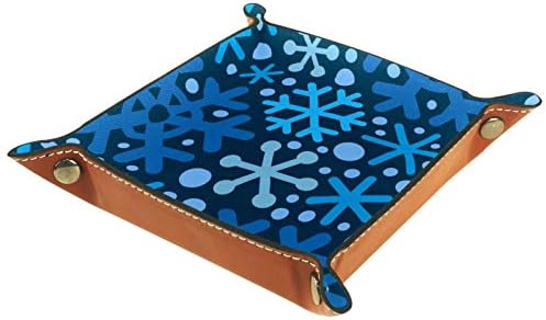Lyetny Blue Christmas Snowflakes Organizer Bandejas Caixa de Armazenamento Caddy Caddy Desktop