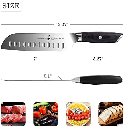 Faca de chef de 10 polegadas e 8,5 polegadas Kiritsuke Knife e Faca Santoku de 7 polegadas, Faca de cozinha de