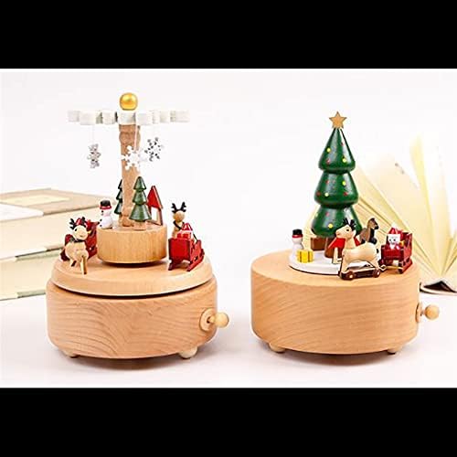 Caixa de música de madeira zhyh festa de natal