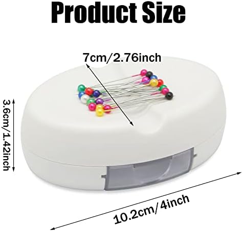 Yeqin Magnetic Sewing Pincushion com 15 pinos de cabeça de plástico, suporte de pinos magnéticos