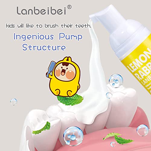 Promoção com desconto de LanBeibei, pasta de dentes de espuma infantil, fórmula natural sem flúor com sabor de