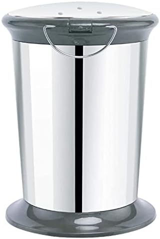 Lata de lixo de aço inoxidável escovado redondo, lata de lixo de pedal de metal com baldes de innner, lixo de lixo de banheiro de cozinha lixo de lixo A 23x23x31cm)