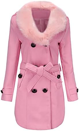 Ndvyxx Wool Lapela Trench Coat Women Works Outwear Overtelo Long sobretudo entalhado com casacos de inverno de peito de peito