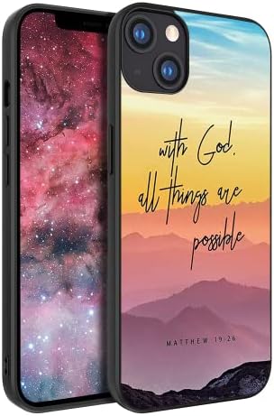 Verso da Bíblia com Deus, todas as coisas são possíveis citações cristãs positivas Caixa de telefone