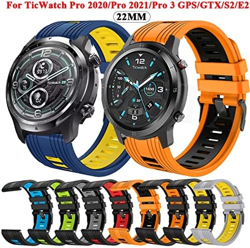 Kqoo Silicone Strap Bands para ticwatch pro 3/3 gps lte smart watch watch 22mm pulseiras de pulseira para ticwatch