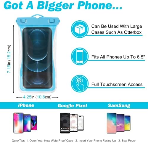 Urbanx Universal Watero Proove Phone Bolsa Caso de Saco Dry Bag, projetado para Panasonic Eluga i7 para todos os outros smartphones de até 7 - Black