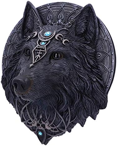 Nemesis agora escuro gótico lobo mágico Lua na parede pendurada placa, tamanho único, preto