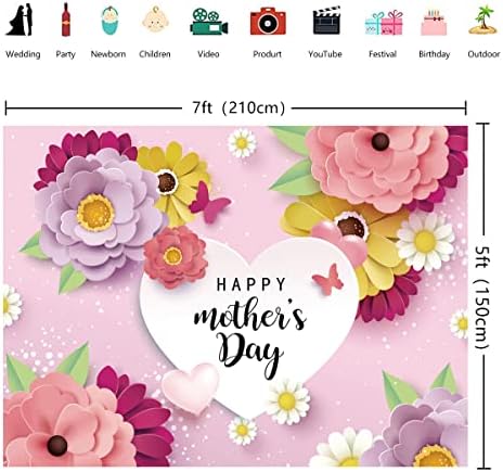 Feliz dia das mães Antecedentes Flores rosa roxo Love Paper Decoração de flores feminino Mãe avó Festa