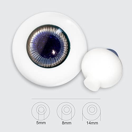 Imgumi huaa-1-2 14 mm de olho de vidro artesanal de 14 mm mais realista para os olhos 1 par