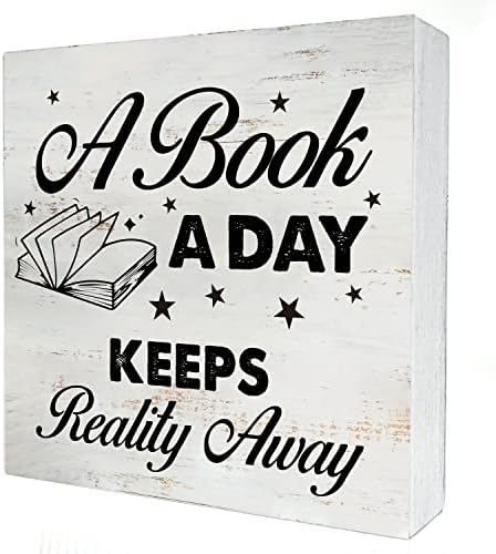 Um livro por dia mantém a realidade fora da caixa de madeira com a decoração de mesa de 5 x 5