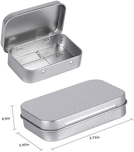 TINAS METAL TAMINHO LTINHAS DE VABELAÇÃO EXGATIVAS-Pacote de 40 Recipientes de Mini Portátil Silver Kit Small Storage