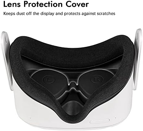 Acessórios para Oculus/Meta Quest 2 com tampa de face VR, tampa do controlador de toque e tampa protetora de lentes, feita de silicone premium, acessórios para fone de ouvido VR à prova de suor e aprimorar o conforto