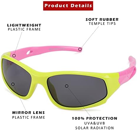 LA Sunggo Inquebrable Kids Polarized Sport Sunglasses TPEE Frame Jovens óculos de sol para meninos