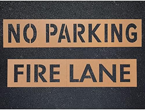 12 Fire Lane & Nenhum Modelo de estêncil de pavimento de estacionamento | Pintura em spray não incluído | Reutilizável