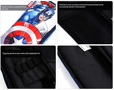 Winghouse X Marvel Legends Capitão America Ação Tela Lápis Macio Capa Zipper Poupa de bolsa