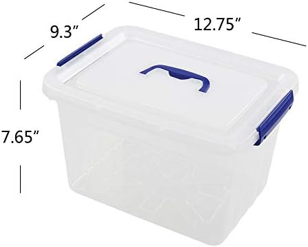 Wekioger Versátil Organizador de lixeiras de plástico com tampa, caixa de trava de 12 litros, conjunto