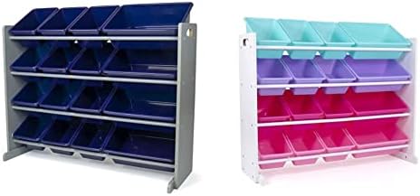 Humble Crew Toy Storage Organizer, Grey/Navy e Branco/Azul/Rosa/Purple Extra-Grege Organizador