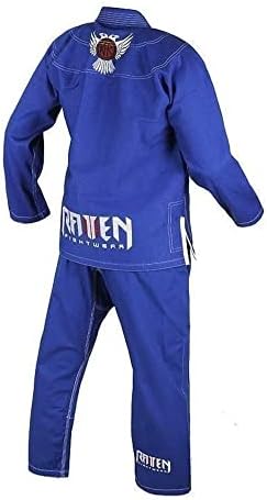 Raven Fightwear BJJ Gi Pérola tecelão branco azul masculino jiu jitsu quimono mma uniforme algodão judô Karate