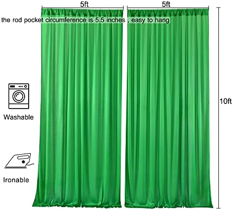 Cortina de cenário verde de 10x10 para festas rugas de chá de bebê grátis cortinas de cortinas de pano
