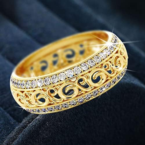 Anéis para mulheres 2023 Presentes de aniversário Day Hollow Ring for Girlfriend Gift Inlay Micro Valentine's