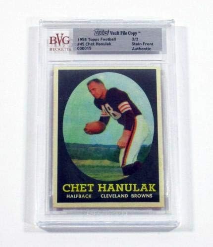 1958 Topps Vault Arquivo Cópia Chet Hanulak 45 Cleveland Browns BVG 2/2 - Cartões de futebol