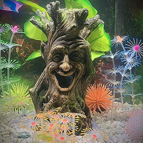 Slocme Fish Tank Tree Trek Decorações - Ornamento de madeira de árvore oca, peixe pode nadar através