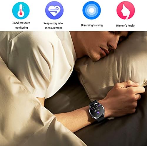 relógio inteligente de loinrodi com chamada Bluetooth, relógio de fitness com freqüência cardíaca, pressão arterial, sono, relógios inteligentes de tela sensível ao toque HD de 1,39 polegada HD