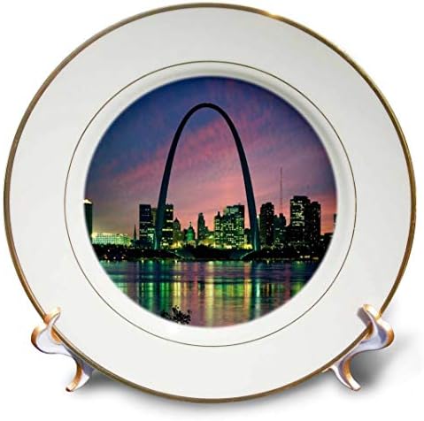 3drose St Louis Missouri Arch em Nite-Porcelain Plate, 8 polegadas