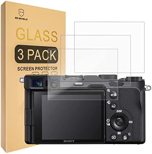 Mr.Shield [3-Pack] Protetor de tela para a câmera Sony Alpha A7C 7C [ILCE7C] [vidro temperado] [Japan Glass With 9H Draft] Protetor de tela com substituição ao longo da vida
