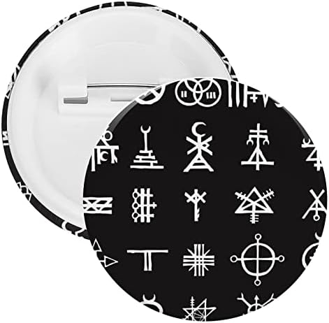 Símbolos wiccan símbolos imaginários símbolos cruzados de 2,3 polegadas Botão redondo pino Pinback Broche Tag Decoração Presente Diy Back Clothing Backpack Acessórios