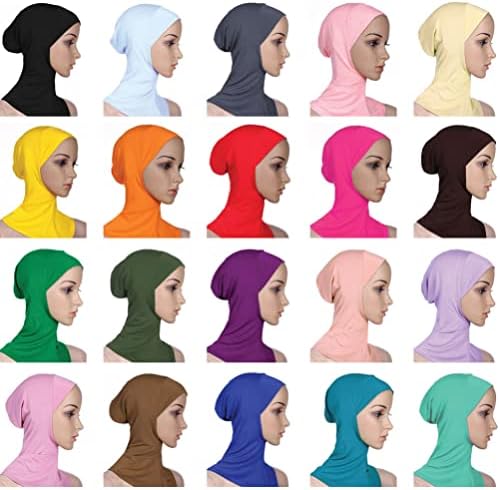 Soimiss chiffon hijab feminino hijab muçulmano tampa de pescoço ajustável sob lenço de pão tampa de turbante de tampa de desgaste da cabeça Hijab Undercap