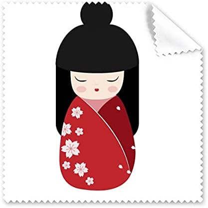 Red Kimono Sakura Japão Art Deco Presente Clearning Ploth Tela Cleaner de copos Limpador 5pcs