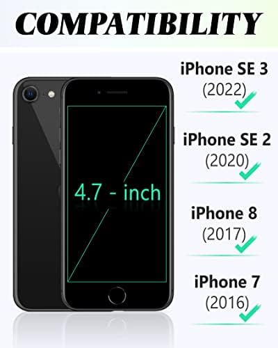 Caixa Tucch para iPhone SE 2022, iPhone SE 2020/8/7 Caixa da carteira de couro PU FLIP FOLI