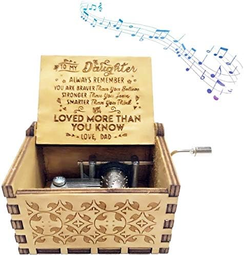 Yiicoo Wooden Music Boxes You Are My Sunshine Laser Gretos da caixa musical de Wood Wood de mão para o aniversário