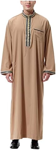 Linho oioloy linho outono relaxado manto de manto masculina de manga longa de túnica sólida túnica sólida túnica de gola alta casual