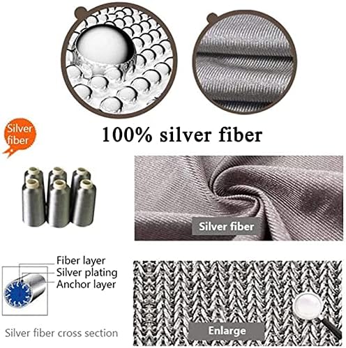 Tecido anti -radiação kfjzgzz para roupas, fibra prateada de pano de proteção de fibra de prata Emf EMI EMI RF RFID Bloqueio de proteção condutiva Material lavável e fácil de costurar