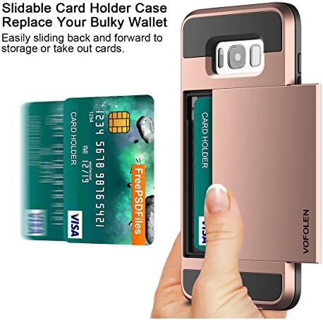 Caice Vofolen para Galaxy S8 Caixa Caixa Crédito Crédito Id Id Slot Slot deslizante bolso oculto Camada dupla