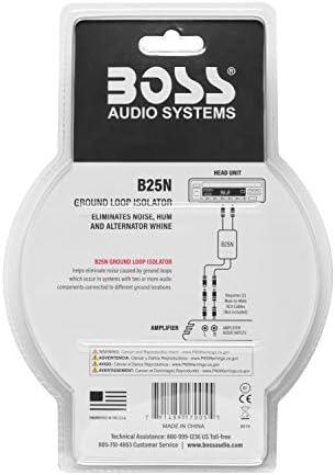 Sistemas de áudio Boss Isolador de moto de solo B25N Filtro de ruído para sistemas de áudio de carro