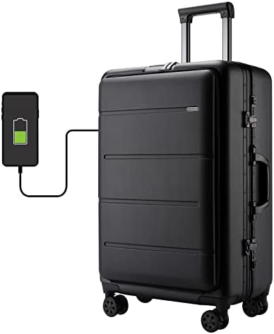 Yunasay continua com bagagem com compartimento de laptop e porta de carregamento USB, mala de pc dura com rodas