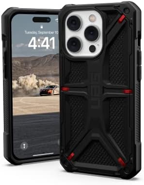 Urban Armour Gear UAG projetado para iPhone 14 Pro Case Kevlar Black 6.1 Monarch Rugged Premium Protective