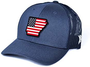 Bills de marca Arkansas PVC Patriot Patch Hat Curved Trucker - Tamanho único