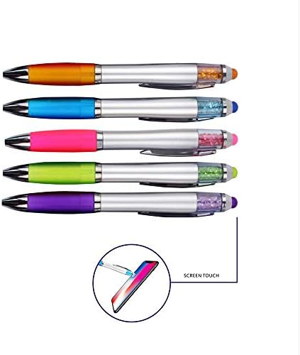 Canetas Misibao Stylus para telas de toque, canetas de ponto médio com cristais para mulheres e crianças caneta de tinta preta com canetas esferográficas de caneta com aperto de conforto para o iPad