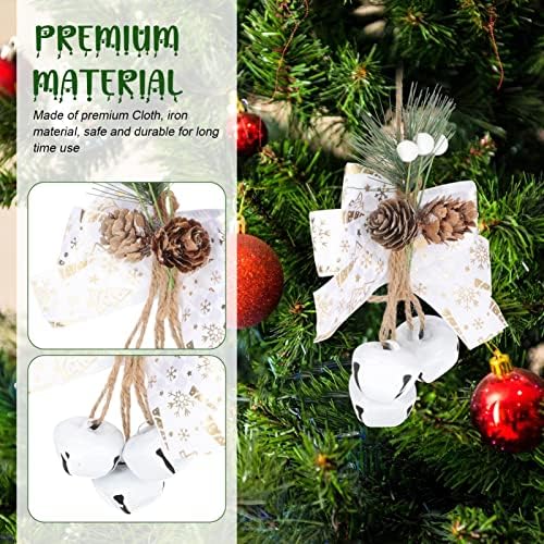 2pcs Christmas Jingle Sells Ornamentos em sinos de artesanato brancos e artesanais para a árvore de Natal