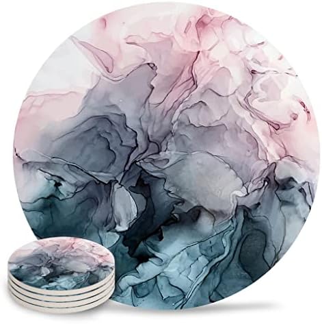 YGQZM Pintura abstrata que flui montanhas -russas cerâmicas Copos de chá de chá impermeável Tapa