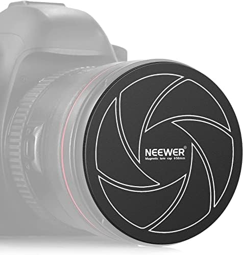 NEEWER 58mm de tampa de lente de alumínio magnética com rosca de 58 mm, compatível com K&F Compatível com filtros