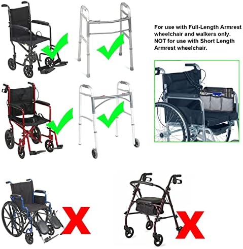 Bolsa lateral de cadeira de rodas leves Sacos de braço de cadeira de rodas elétricos Bolsa de rolador bolsa