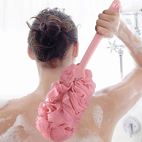 4 Pacote múltiplos escovas do corpo de banho, malha de nylon macio limpador de costas com escova de chuveiro