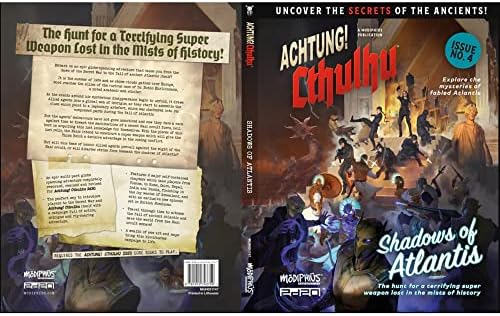 Impressões Achtung! Cthulhu: Sombras da edição 2D20 da Atlantis - Livro de RPG de capa dura de expansão