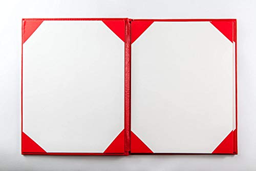 Capas de menu feitas de couro falso premium - 8,5 x 11 - 4 visualizações - vermelho